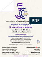 Inauguracion de Festejos Del 50 Aniversario de La Facultad de Psicologia 2023-02-27 Fac Psicoloogia UNAM