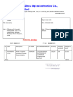 Huazhou Optoelectronics Co., Limited: Invoice