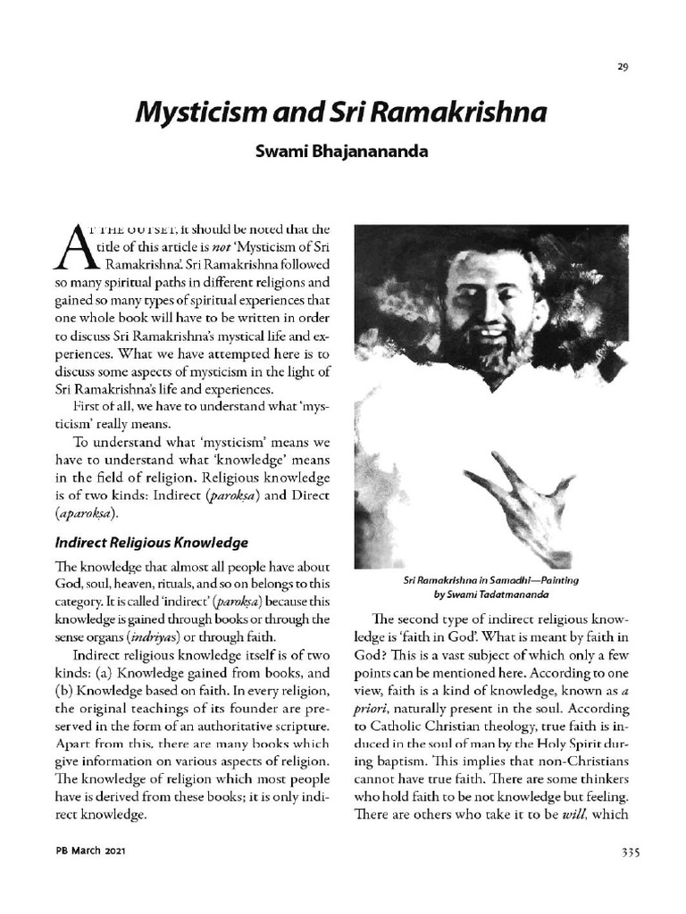 Mysticism & Ramakrishna | PDF