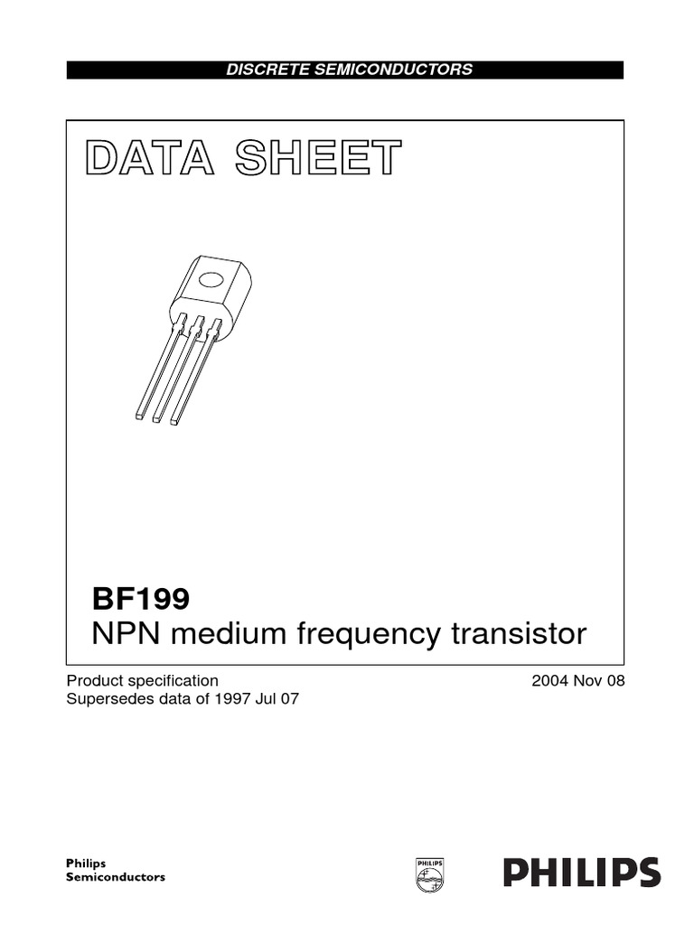 BF199 Datasheet | PDF | Bipolar Junction Transistor | Transistor