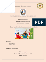 Ensayo La Profecionalizacion de La Tarea Educativa en Ecuador