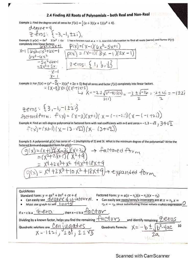 Lesson+2 4+notes+answer+key | PDF