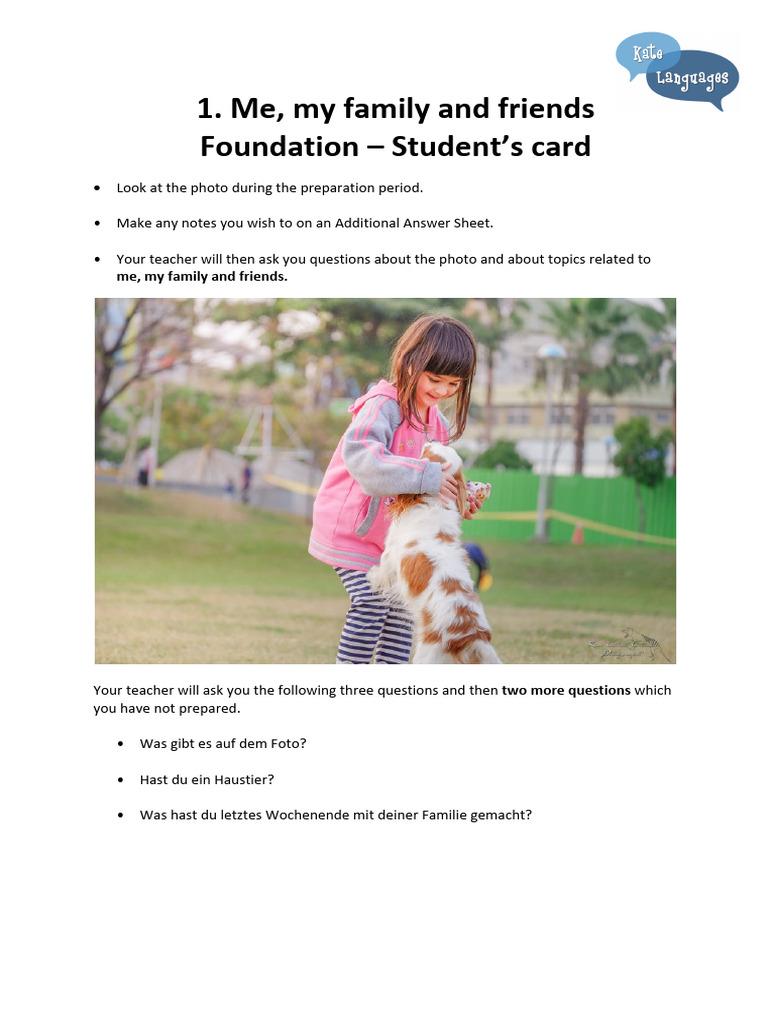 AQA German Photo Cards Free Sample | PDF
