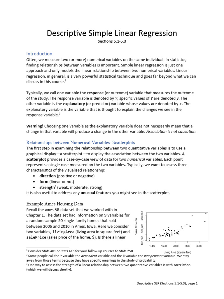 2 descriptive simple linear regression pdf regression analysis