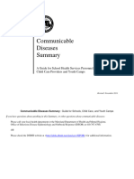 Communicable Diseases Summary A Guide For School Health Services Personnel Child Care Providers and Youth Camps