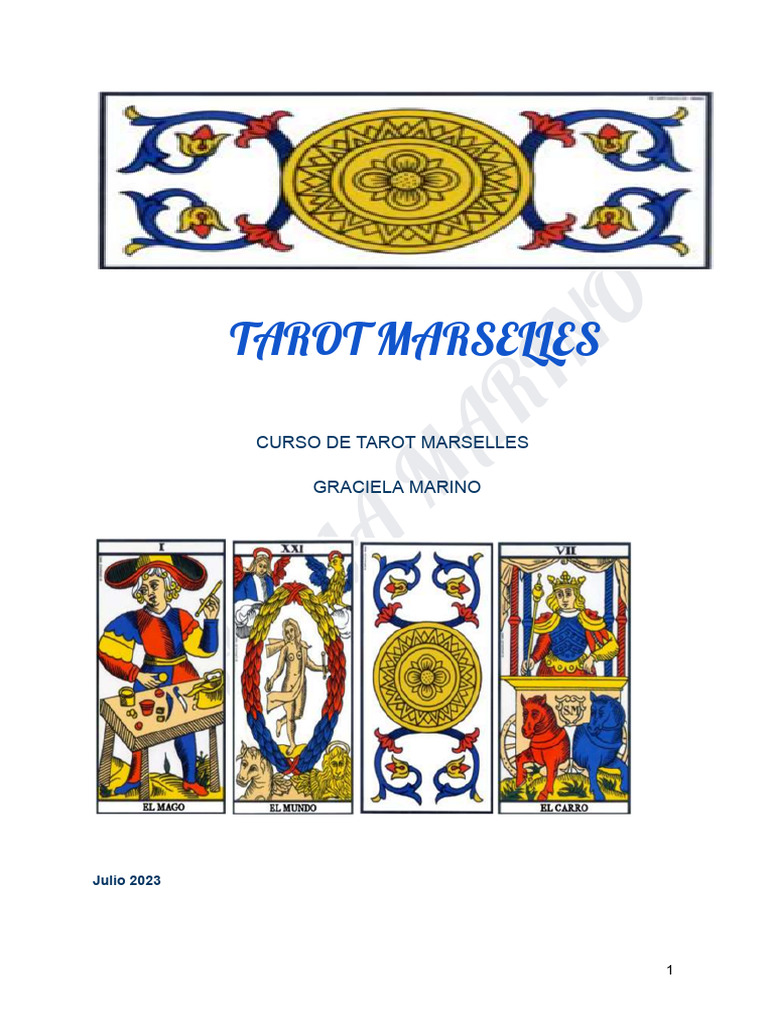 Curso de Tarot de Marsella: Guía Completa | PDF | Tarot | Arcanos Mayores