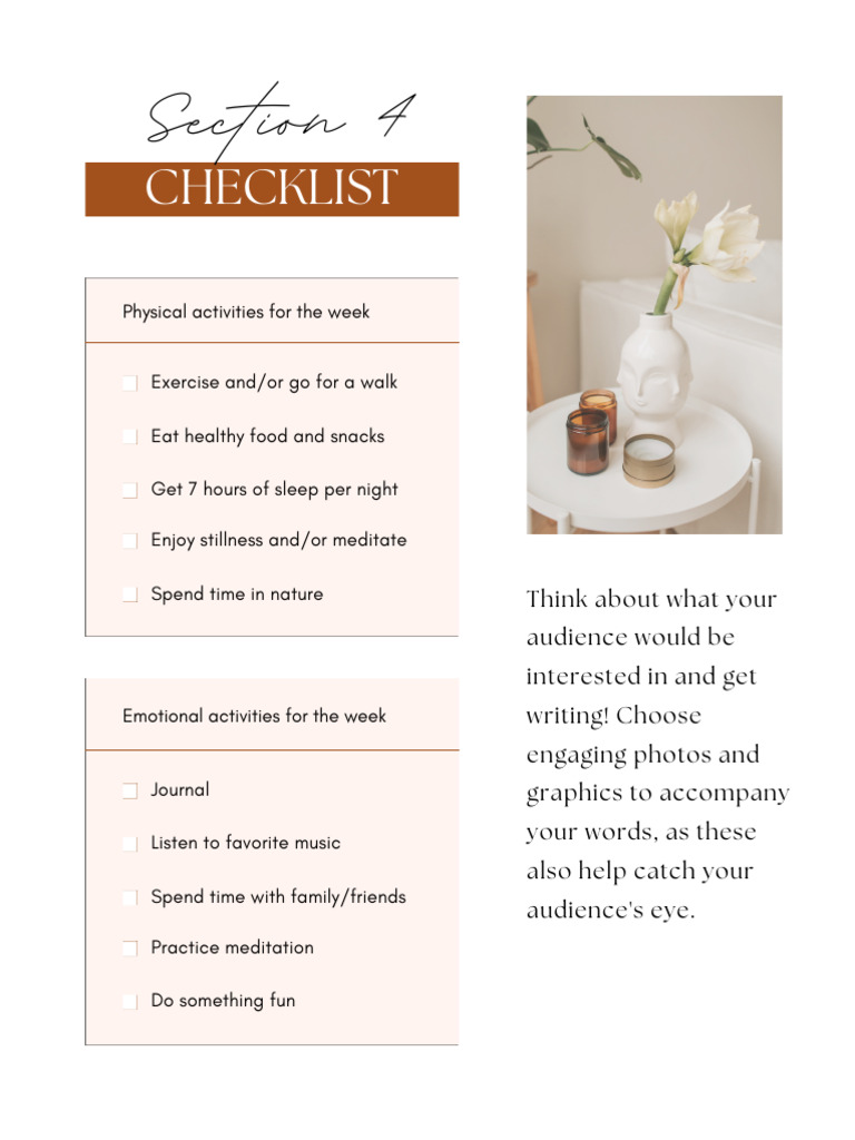 Blush and Brown Simple Wellness Workbook PDF PDF