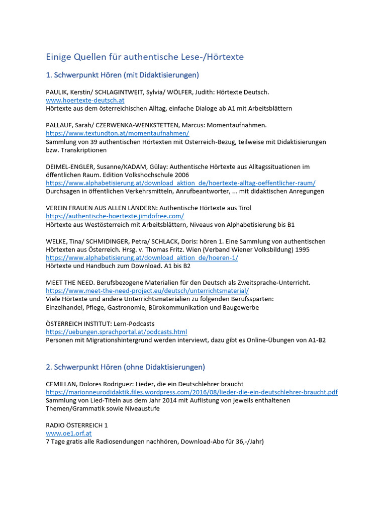 Quellen Authentische Texte | PDF