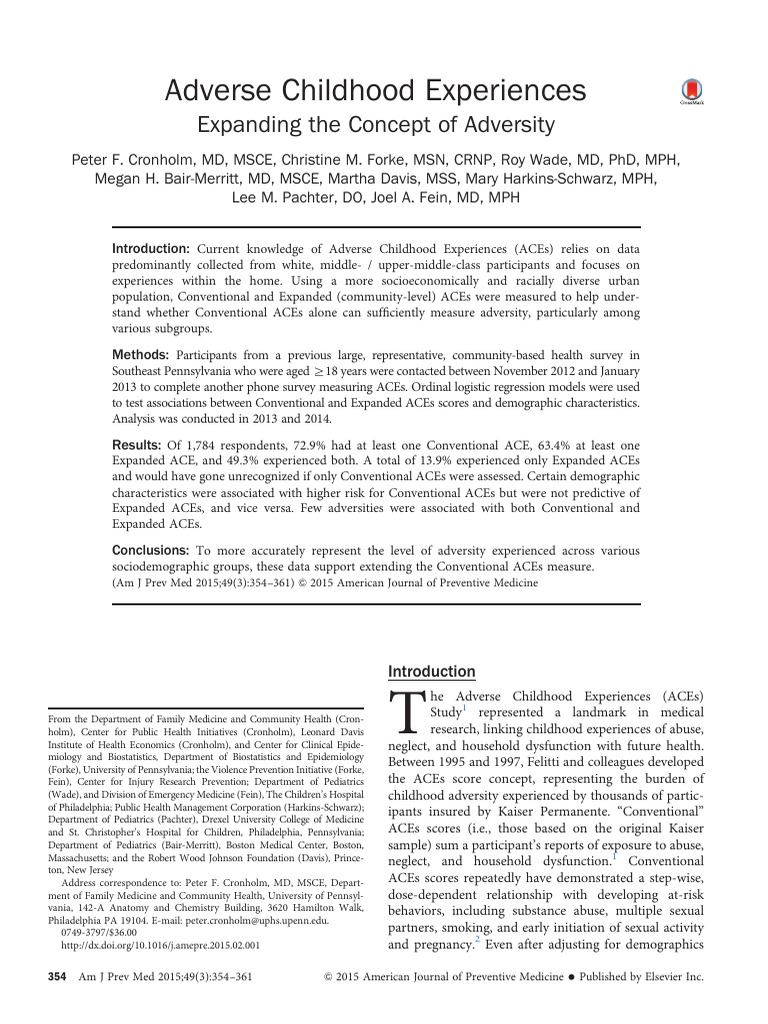Expanding Adverse Childhood Experiences | PDF | Survey Methodology ...