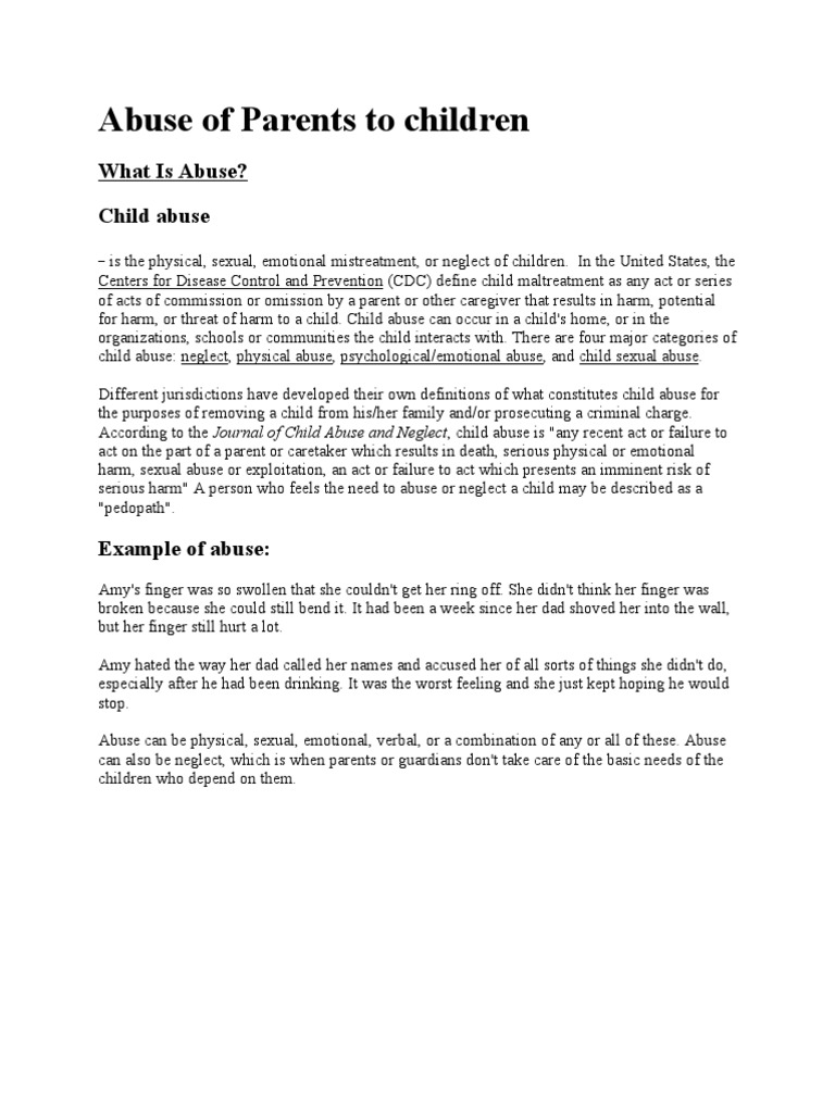 Abuse of Parents To Children | Download Free PDF | Child Neglect ...