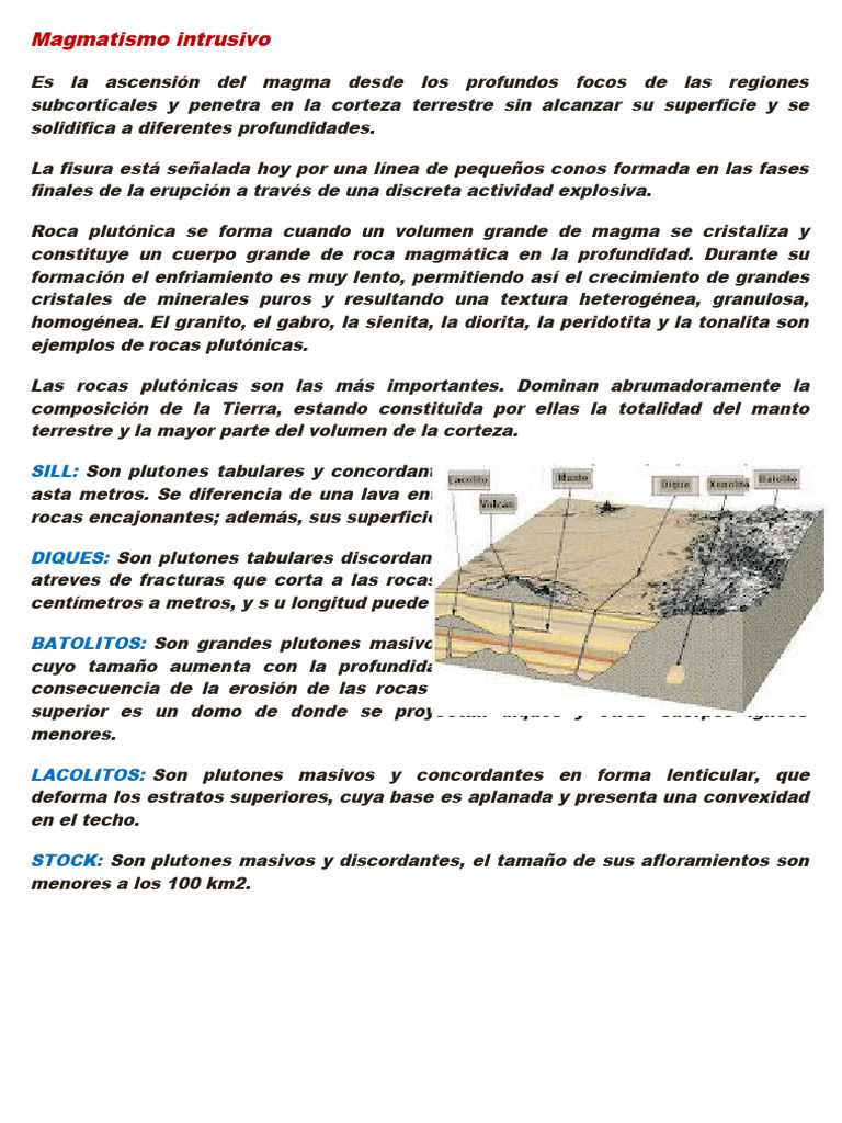 Magmatismo Intrusivo y Rocas Plutónicas | PDF