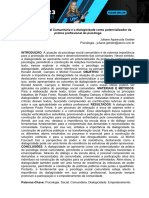 Resumo - A Psicologia Social Comunitária e A Dialogicidade Como Potencializador Da Prática Profissional Do Psicólogo. Juliane Aparecida Geisler