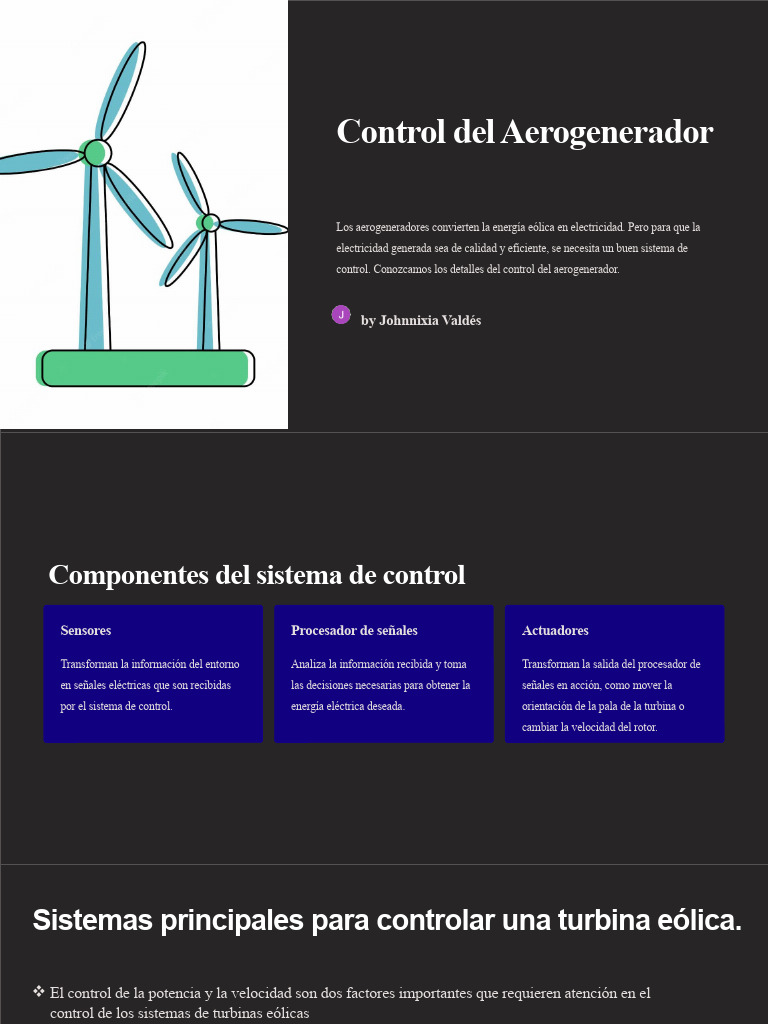 Sistemas de Control de Aerogeneradores | PDF | Energía eólica | Turbina