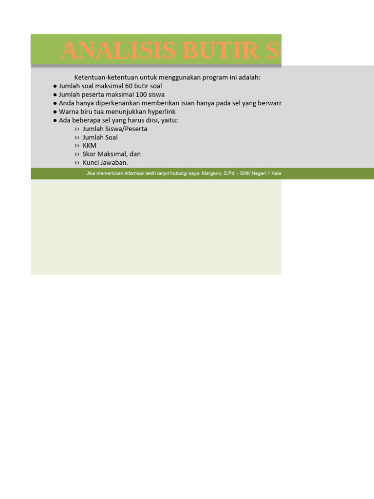 Analisis Butir Soal | PDF