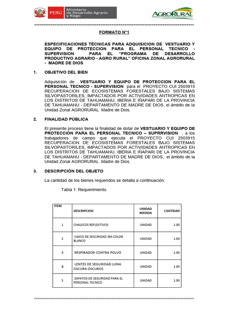 Et Vestuario Personal Supervision PDF Materiales