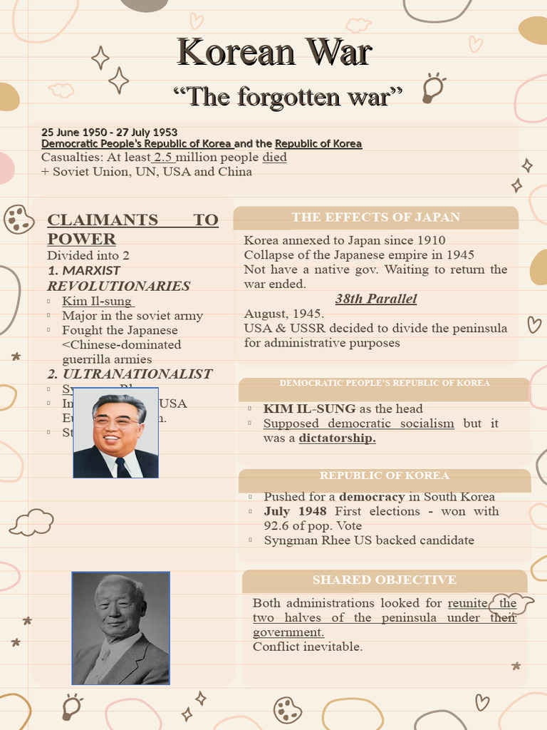 Korean War Notes PDF Korea Korean War