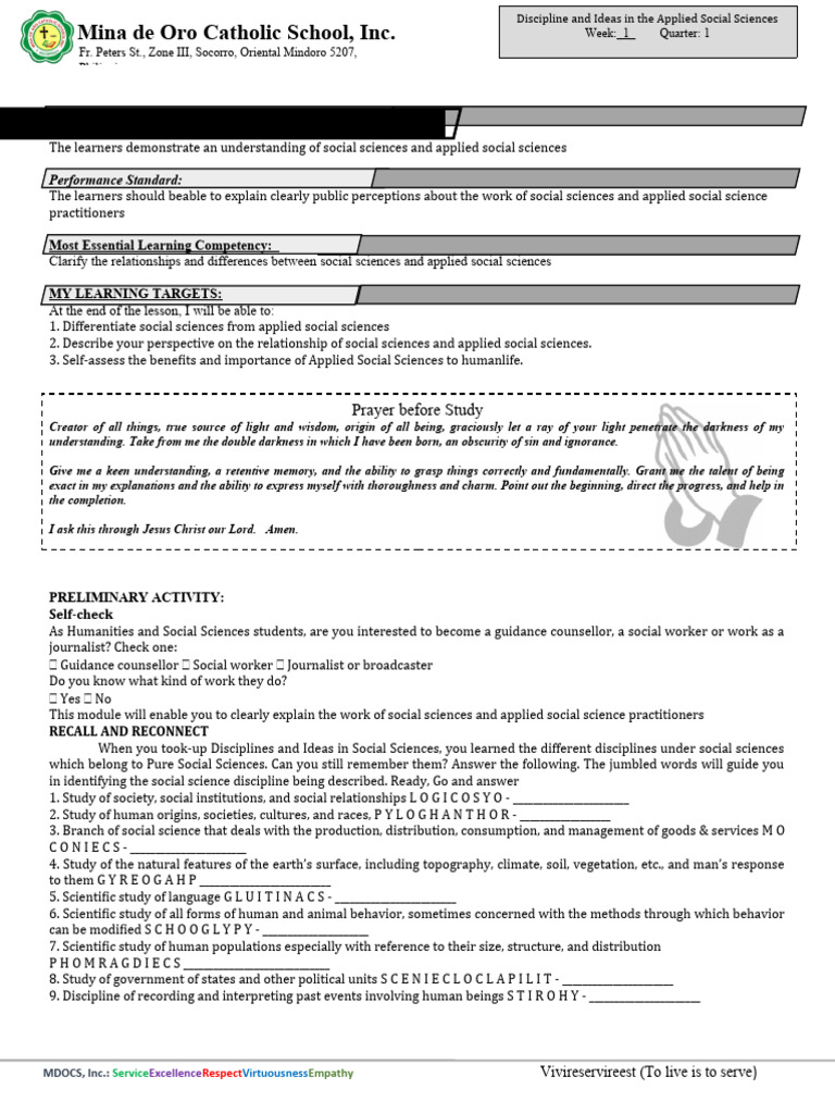 Diass New Module 1 2022 | PDF | Social Sciences | Science