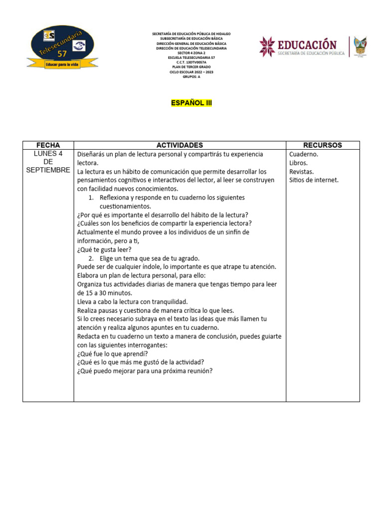 Plan de Estudios Tercer Grado SEP 2022-2023 | PDF | Internet