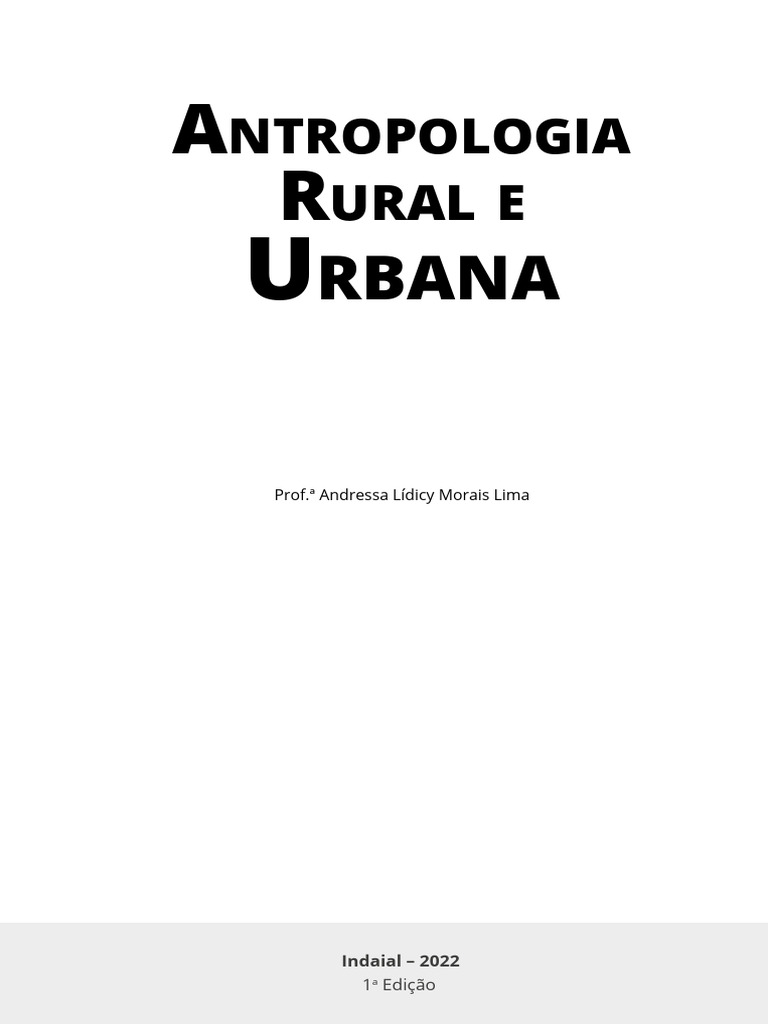 Antropologia Rural e Urbana Uniasselvi | PDF | Antropologia | Sociologia