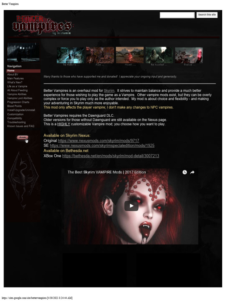 Better Vampires Mod Overview | PDF