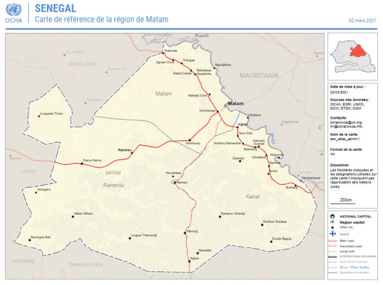 Carte de référence de Matam, Sénégal | PDF