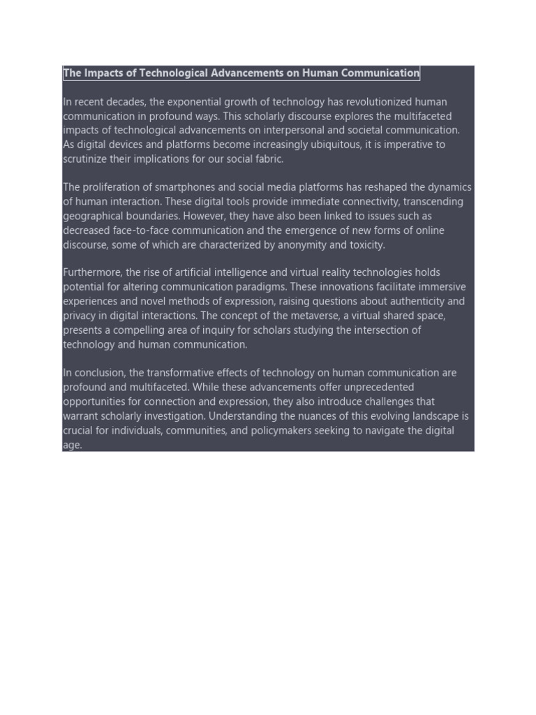 HOW TECHNOLOGY AFFECTS COMMUNICATION AND OUR HUMAN BONDS visual data 6