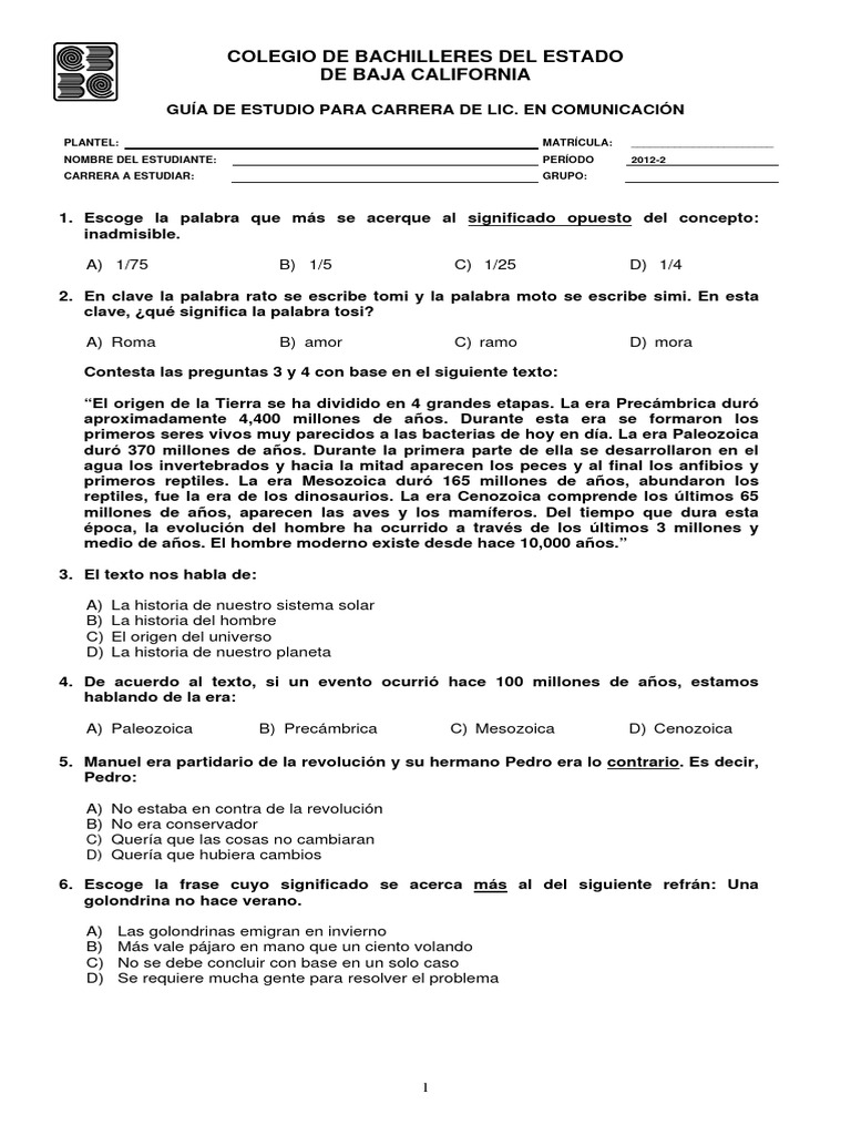 Guía de Estudio para Lic. en Comunicación | PDF | México | Neutrón