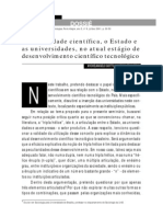 A Comunidade Científica - O Estado e as Universidades