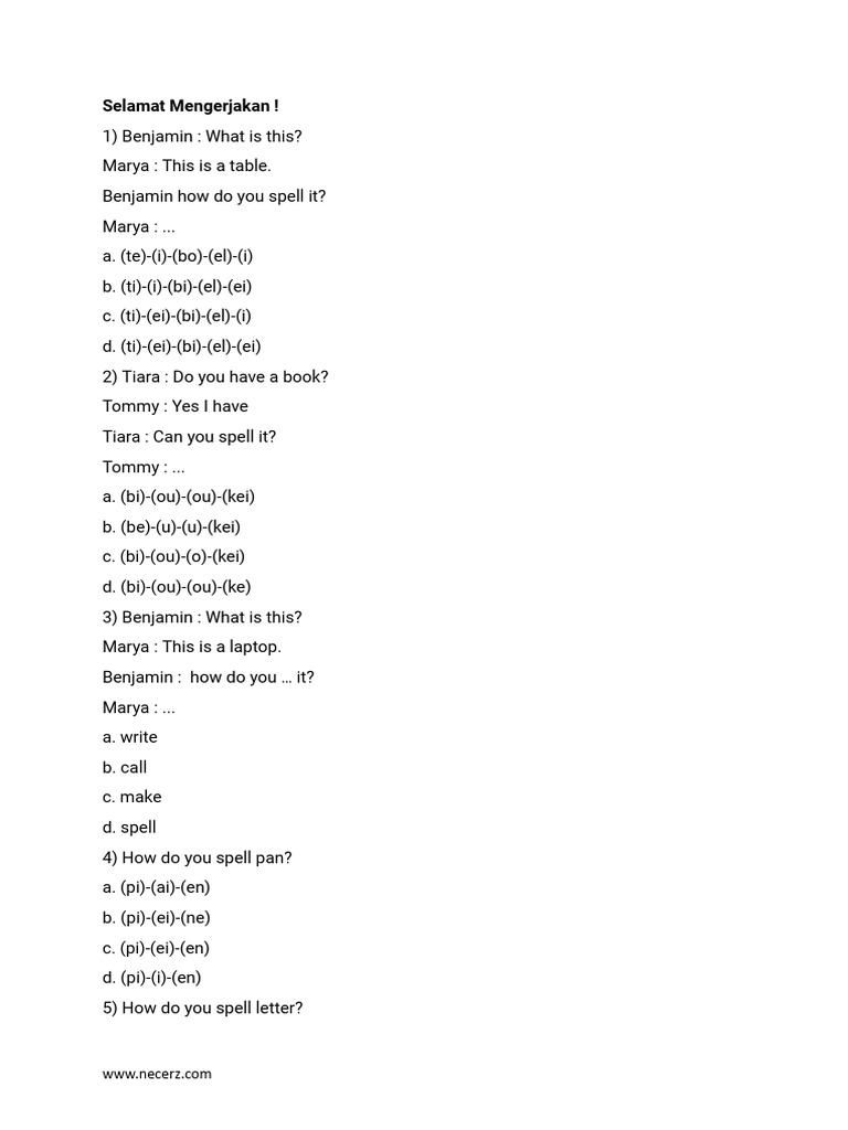 Soal Alphabet | PDF