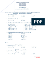 Activity Sheet-Evaluation of Functions and Piecewise Functions