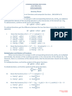 Activity Sheet-Operations On Functions