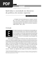 Individuo e Sociedade No Discurso Da Política Do Ensino Superior