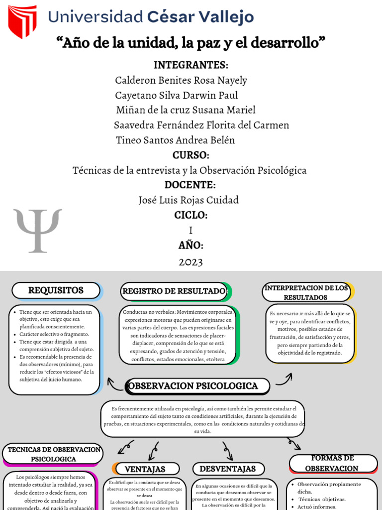 Organizador Visual - Observacion Psicologica | Descargar gratis PDF ...