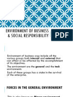 Environment of Business & Social Responsibility
