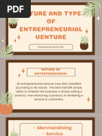 Nature and Type Entrepreneurial Venture