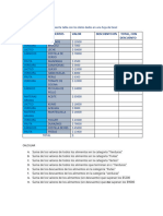 Actividades en Excel