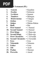 Alkitab: Nama Kitab dalam Inggris | PDF | Social Science