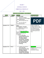 Grade 7 General Science Term 1 Plan 2022-2023