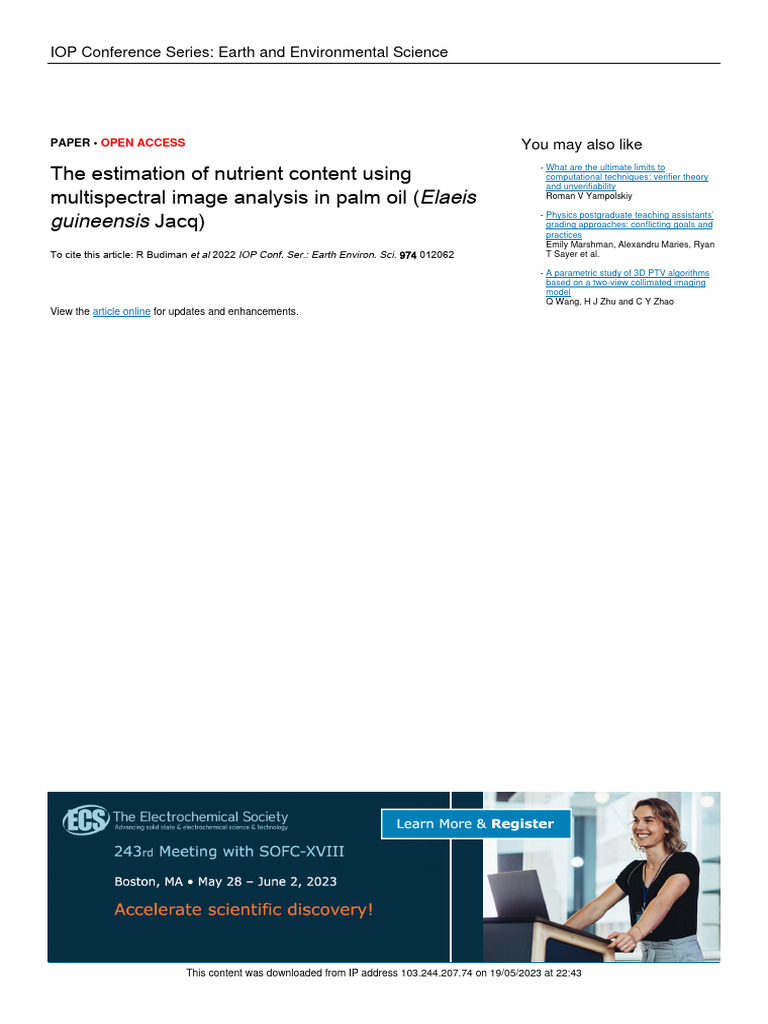 Nutrient Estimation in Palm Oil Using Drones | PDF | Dependent And ...