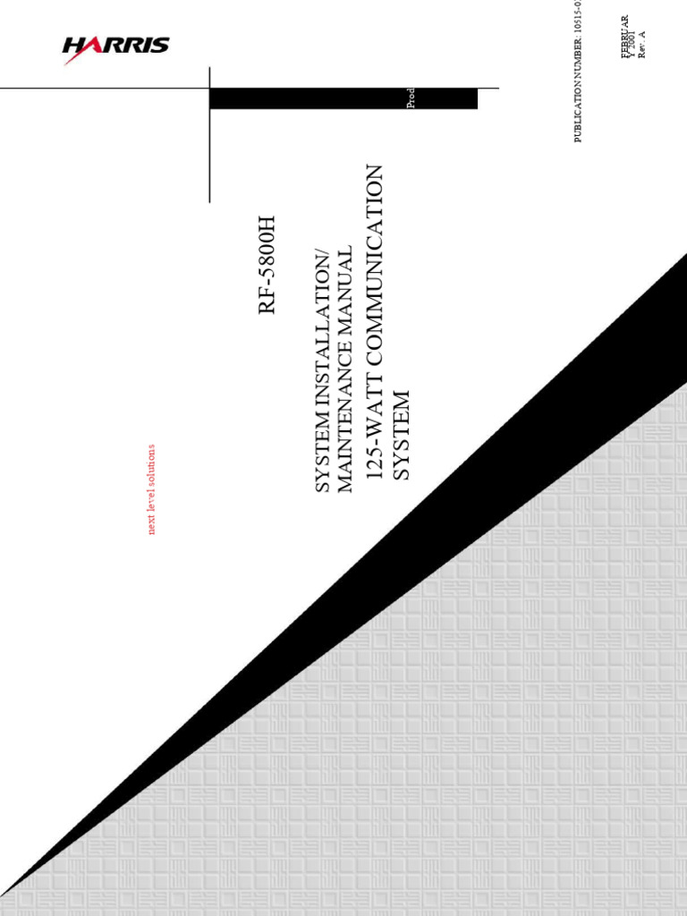 RF-5800H Installation & Maintenance Manual | PDF