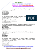 TNPSC - TRB - Current Affairs 2021 - Online Test - 6