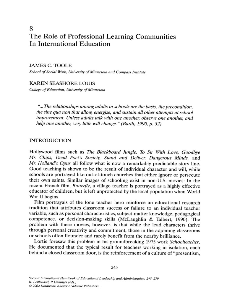 Professional Learning Communities in Education | PDF | Teachers | Learning