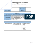 Sample Lesson Plan in Pe