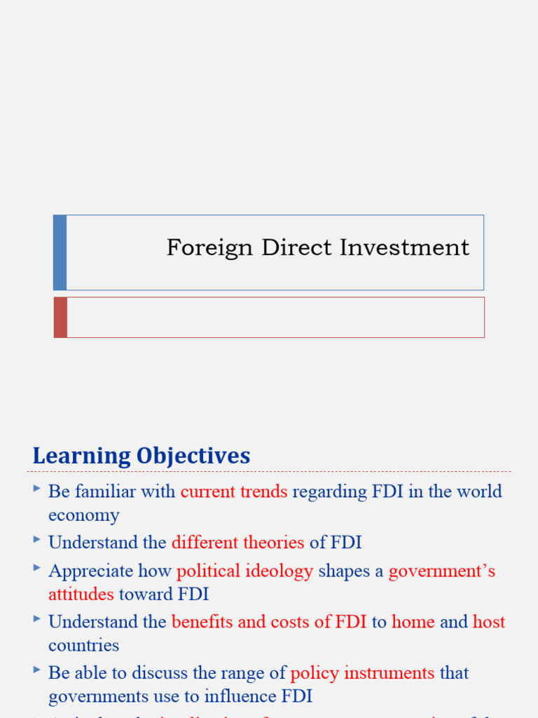 L5 IBT Foreign Direct Investment PDF Foreign Direct Investment