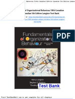 Fundamentals of Organizational Behaviour Fifth Canadian Edition Canadian 5th Edition Langton Test Bank