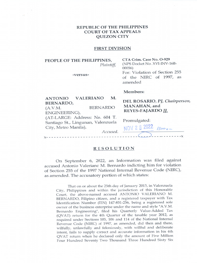 Cta 1D Co 00929 R 2022nov28 Oth PDF Statute Of Limitations