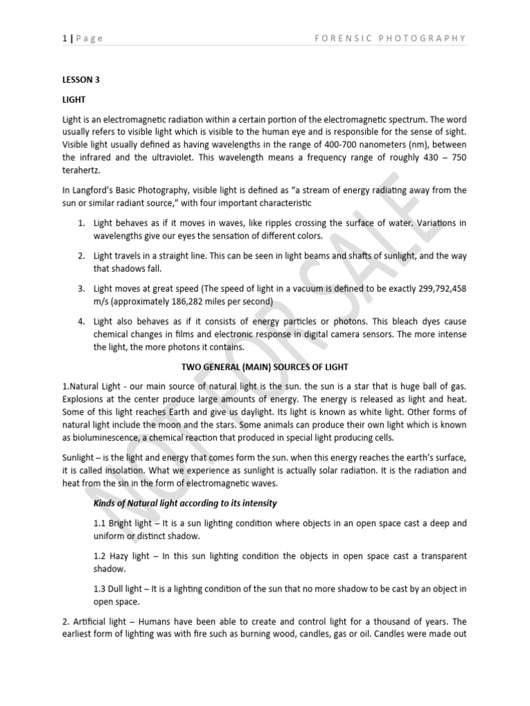 Lesson2 1Light PDF Light Exposure (Photography)