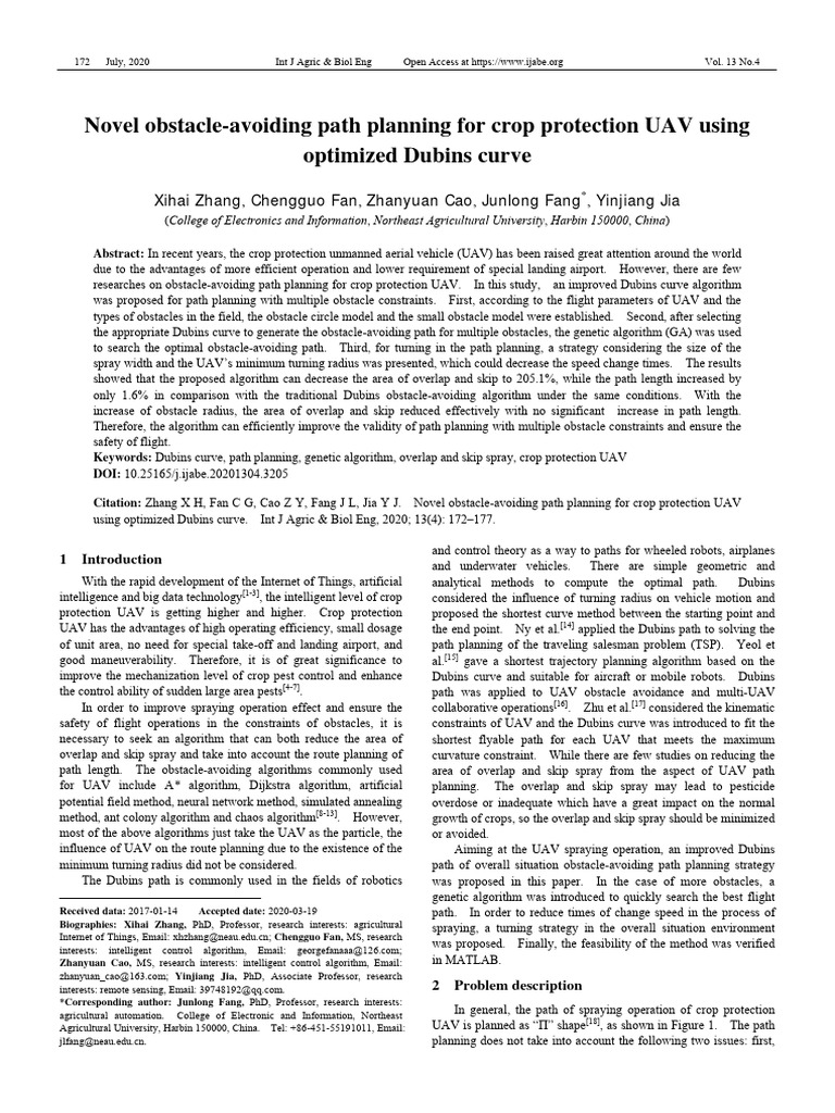 Optimized Dubins Curve for UAV Path Planning | PDF | Unmanned Aerial ...