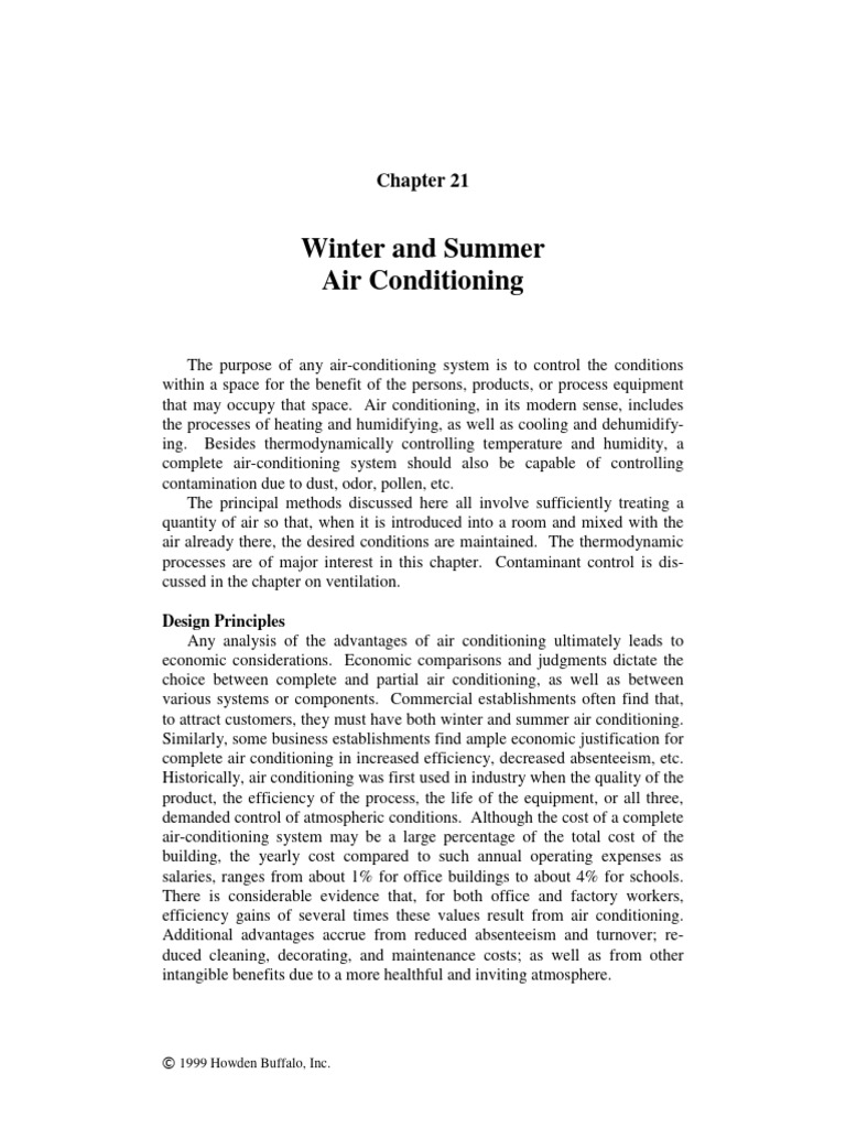 Air Conditioning Design Principles | PDF | Humidity | Continuum Mechanics