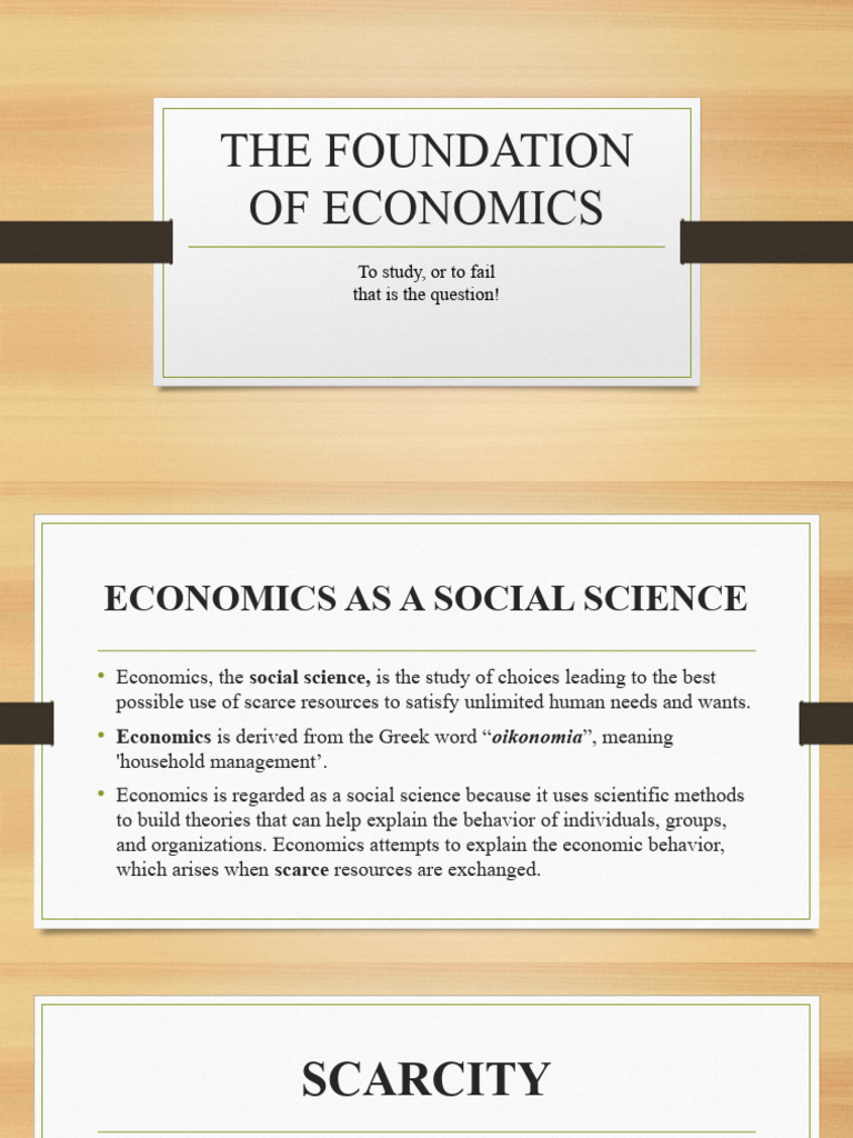 The Foundation of Economics PDF Economics Free Market